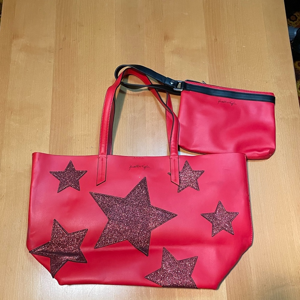 Kendall & Kiely red tote with stars - some marks